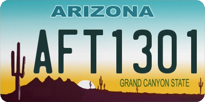 AZ license plate AFT1301