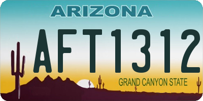 AZ license plate AFT1312