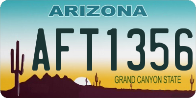 AZ license plate AFT1356