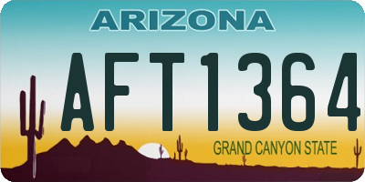 AZ license plate AFT1364