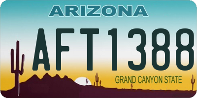 AZ license plate AFT1388