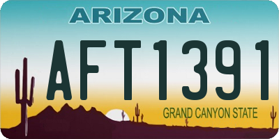 AZ license plate AFT1391