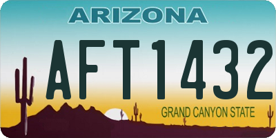 AZ license plate AFT1432