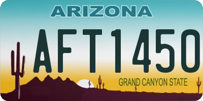 AZ license plate AFT1450