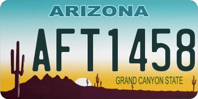 AZ license plate AFT1458