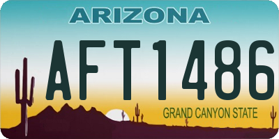 AZ license plate AFT1486