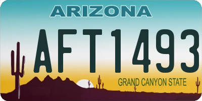 AZ license plate AFT1493