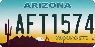 AZ license plate AFT1574