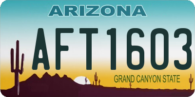 AZ license plate AFT1603