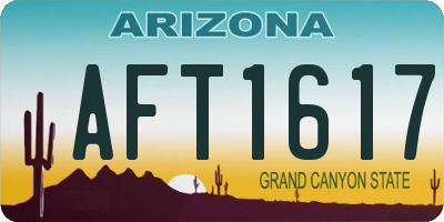 AZ license plate AFT1617