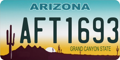 AZ license plate AFT1693