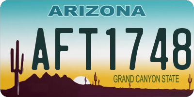 AZ license plate AFT1748