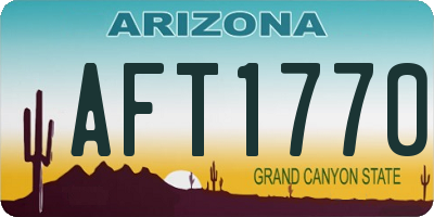 AZ license plate AFT1770