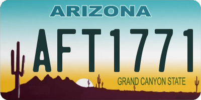 AZ license plate AFT1771