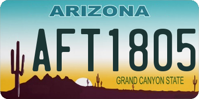 AZ license plate AFT1805