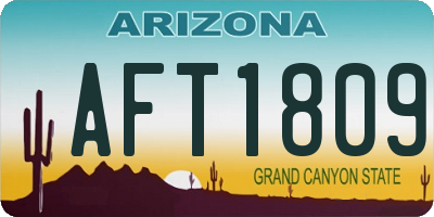 AZ license plate AFT1809