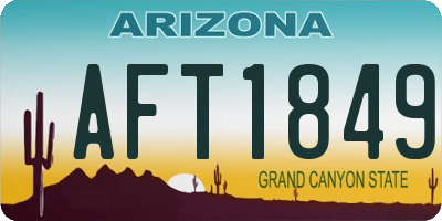 AZ license plate AFT1849
