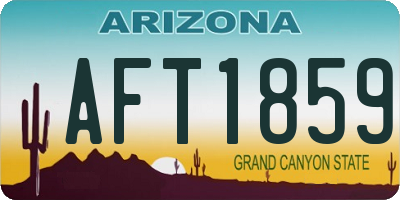 AZ license plate AFT1859
