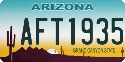 AZ license plate AFT1935