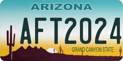 AZ license plate AFT2024