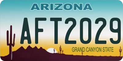 AZ license plate AFT2029