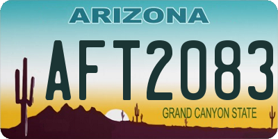 AZ license plate AFT2083