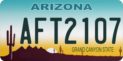 AZ license plate AFT2107