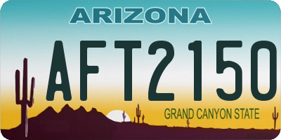 AZ license plate AFT2150