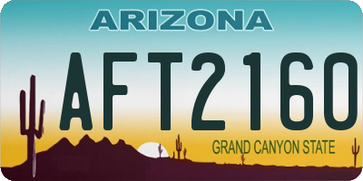 AZ license plate AFT2160