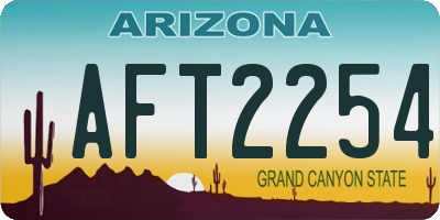 AZ license plate AFT2254