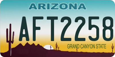 AZ license plate AFT2258