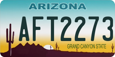 AZ license plate AFT2273