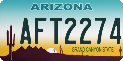 AZ license plate AFT2274