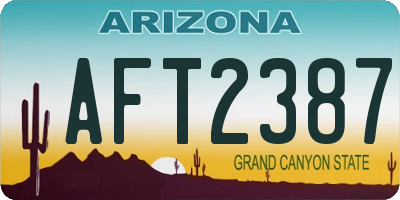 AZ license plate AFT2387
