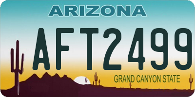 AZ license plate AFT2499