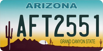 AZ license plate AFT2551