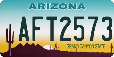 AZ license plate AFT2573