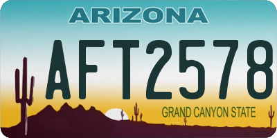 AZ license plate AFT2578