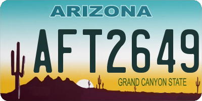 AZ license plate AFT2649