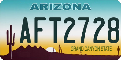 AZ license plate AFT2728