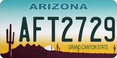 AZ license plate AFT2729