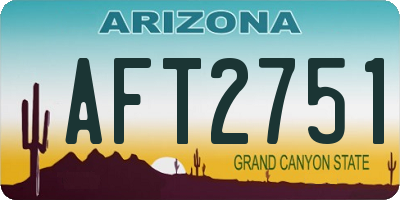 AZ license plate AFT2751
