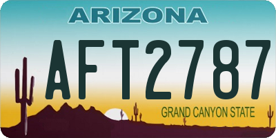AZ license plate AFT2787