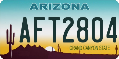 AZ license plate AFT2804