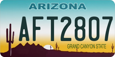 AZ license plate AFT2807