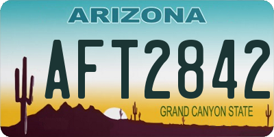 AZ license plate AFT2842