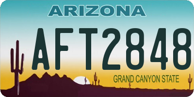 AZ license plate AFT2848