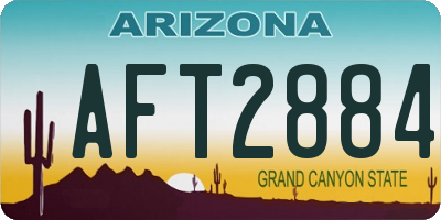 AZ license plate AFT2884