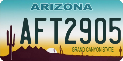 AZ license plate AFT2905