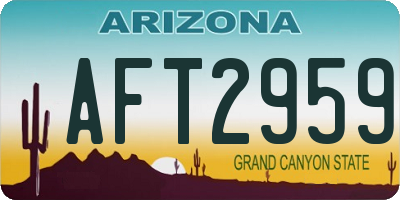 AZ license plate AFT2959